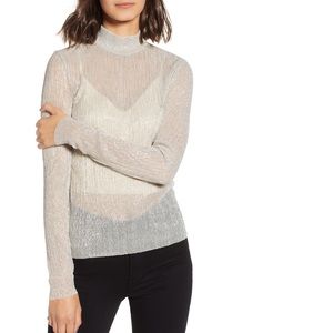 Ivory Metallic Turtleneck by Chelsea28